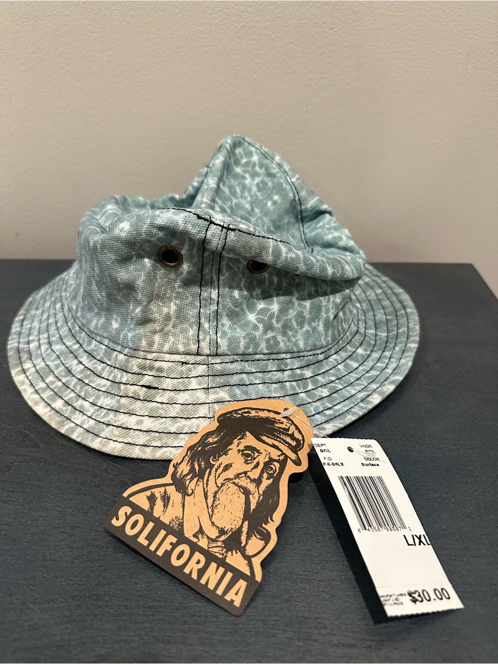 Solifornia Cotton Bucket Hat Size L/XL Twill Fishing Hat NWT